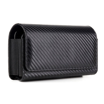 17.2 x 9.5 x 4cm Dual Smartphone Belt Pouch Horizontal Cell Phones PU Leather Waist Phone Bag