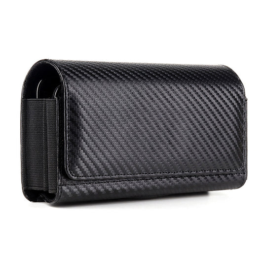 17.2 x 9.5 x 4cm Dual Smartphone Belt Pouch Horizontal Cell Phones PU Leather Waist Phone Bag