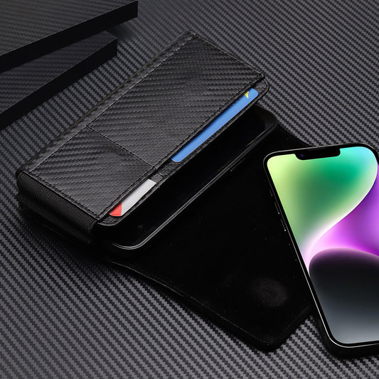 17.2 x 9.5 x 4cm Dual Smartphone Belt Pouch Horizontal Cell Phones PU Leather Waist Phone Bag