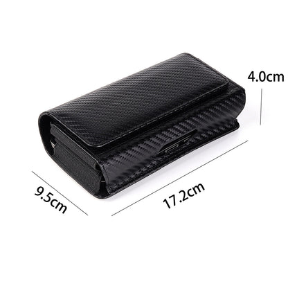 17.2 x 9.5 x 4cm Dual Smartphone Belt Pouch Horizontal Cell Phones PU Leather Waist Phone Bag