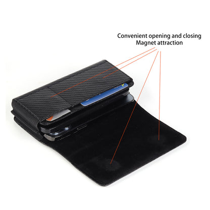 17.2 x 9.5 x 4cm Dual Smartphone Belt Pouch Horizontal Cell Phones PU Leather Waist Phone Bag