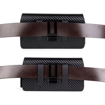 17.2 x 9.5 x 4cm Dual Smartphone Belt Pouch Horizontal Cell Phones PU Leather Waist Phone Bag