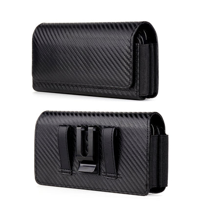 17.2 x 9.5 x 4cm Dual Smartphone Belt Pouch Horizontal Cell Phones PU Leather Waist Phone Bag