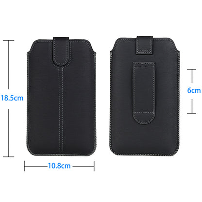 18.5 x 10.8cm Vertical Phone Belt Bag for 7.0 inch Mobile Phones Waist Pouch Universal PU Leather Phone Holder