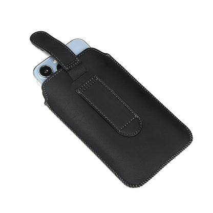 18.5 x 10.8cm Vertical Phone Belt Bag for 7.0 inch Mobile Phones Waist Pouch Universal PU Leather Phone Holder