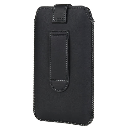 17.5 x 10.5cm Slim Waist Phone Bag for 6.7 inch Smartphones Belt Phone Pouch Universal PU Leather Holder