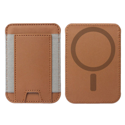 Compatible with MagSafe Magnetic Leather Phone Card Holder Bag Mini Card Storage Pouch for Back of Cell Phone