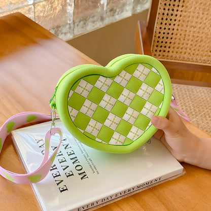 Women Cute Heart Shape Small Shoulder Bag Silicone Crossbody Bag Birthday Gift