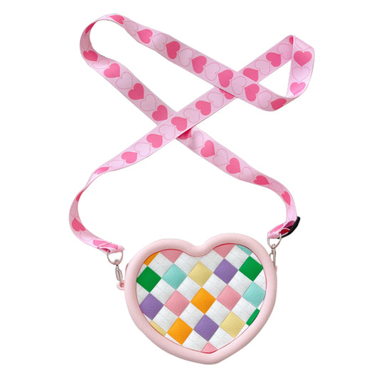 Women Cute Heart Shape Small Shoulder Bag Silicone Crossbody Bag Birthday Gift