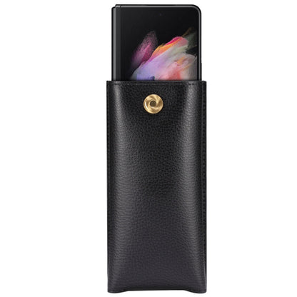 PU Leather Cell Phone Waist Bag Belt Loop Pouch Rotary Belt Clip Security Purse Phone Case for Foldable Phones