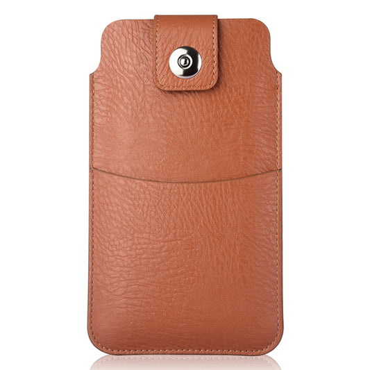 Slim PU Leather Belt Phone Bag for Mobile Phones Magnetic Closure Waist Pouch