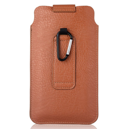 Slim PU Leather Belt Phone Bag for Mobile Phones Magnetic Closure Waist Pouch