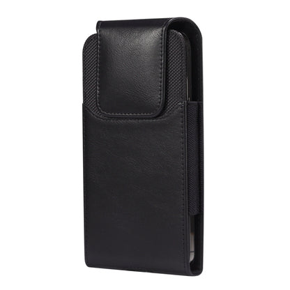 Belt Pouch for 6.2-6.5 Phones Crazy Horse Texture Leather + Oxford Cloth Cell Phone Holster Vertical Waist Bag
