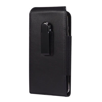 Belt Pouch for 6.2-6.5 Phones Crazy Horse Texture Leather + Oxford Cloth Cell Phone Holster Vertical Waist Bag