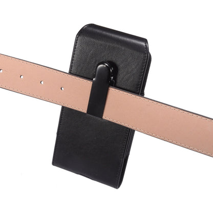 Belt Pouch for 6.2-6.5 Phones Crazy Horse Texture Leather + Oxford Cloth Cell Phone Holster Vertical Waist Bag