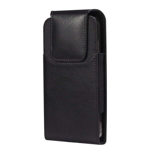 Pouch Cover for 6.7-6.9 Phones Vertical Phone Belt Holster Crazy Horse Texture Leather + Oxford Cloth Waist Pouch