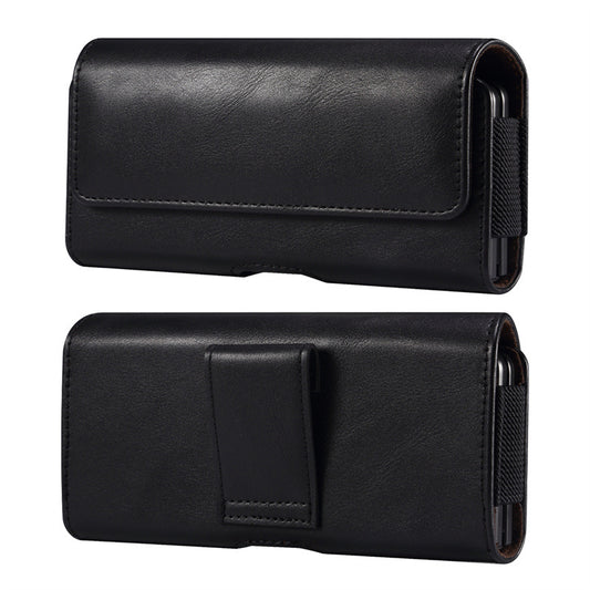 PU Leather Horizontal Holster for Universal Folding Phones, 16.8 x 8 x 2.5 Waist Belt Bag Carrying Phone Pouch