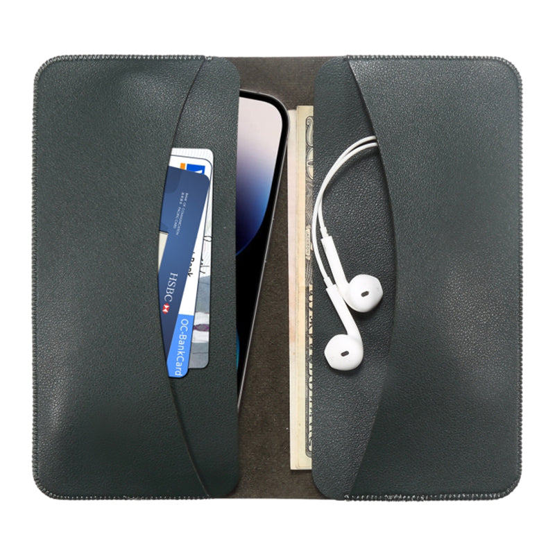 19.5x10x0.7cm PU Leather Phone Wallet Storage Bag Card Holder Handbag for 6.7-6.9 inch Phone, Size XL