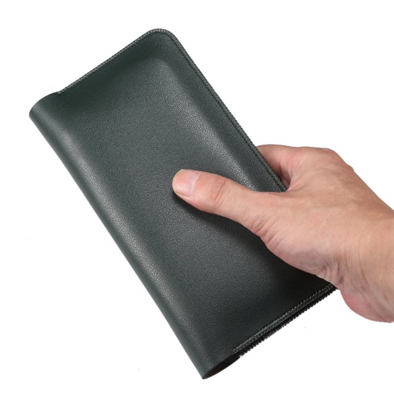 19.5x10x0.7cm PU Leather Phone Wallet Storage Bag Card Holder Handbag for 6.7-6.9 inch Phone, Size XL