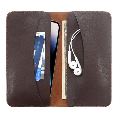 19.5x10x0.7cm PU Leather Phone Wallet Storage Bag Card Holder Handbag for 6.7-6.9 inch Phone, Size XL