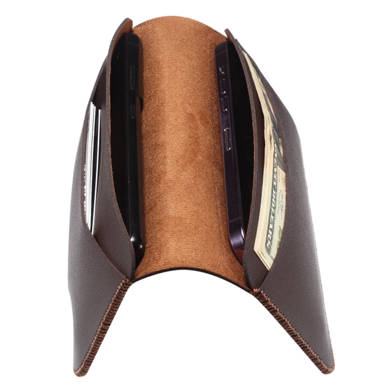 19.5x10x0.7cm PU Leather Phone Wallet Storage Bag Card Holder Handbag for 6.7-6.9 inch Phone, Size XL
