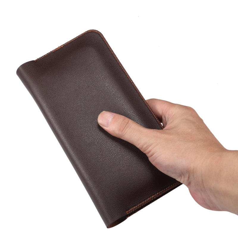 19.5x10x0.7cm PU Leather Phone Wallet Storage Bag Card Holder Handbag for 6.7-6.9 inch Phone, Size XL