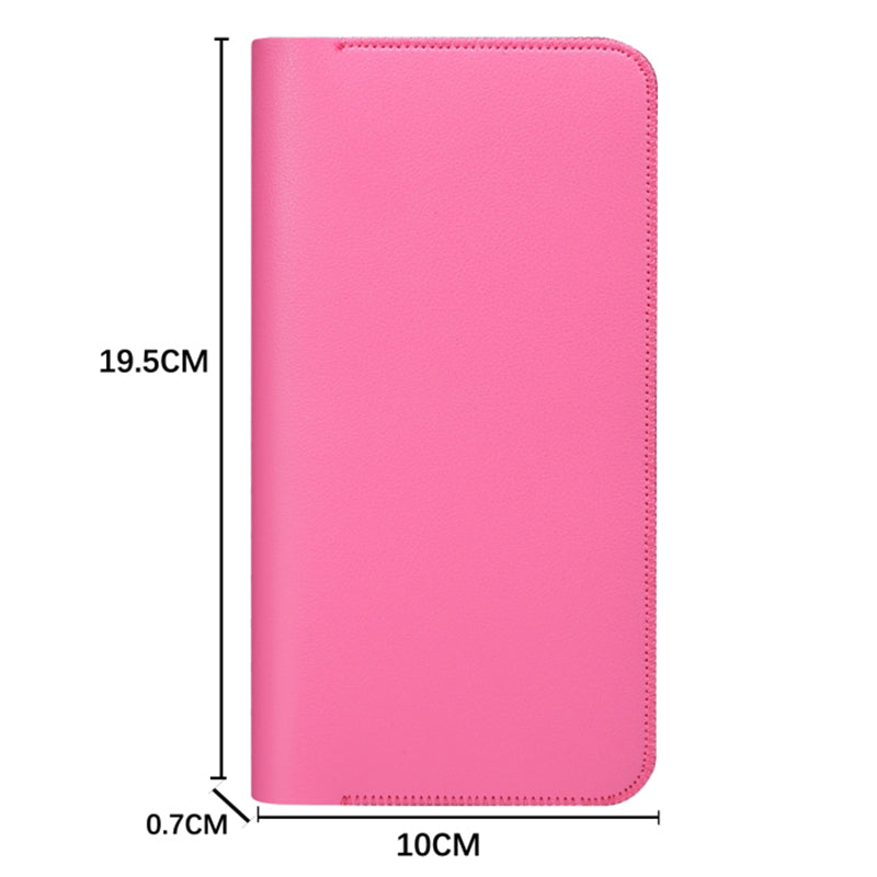 19.5x10x0.7cm PU Leather Phone Wallet Storage Bag Card Holder Handbag for 6.7-6.9 inch Phone, Size XL