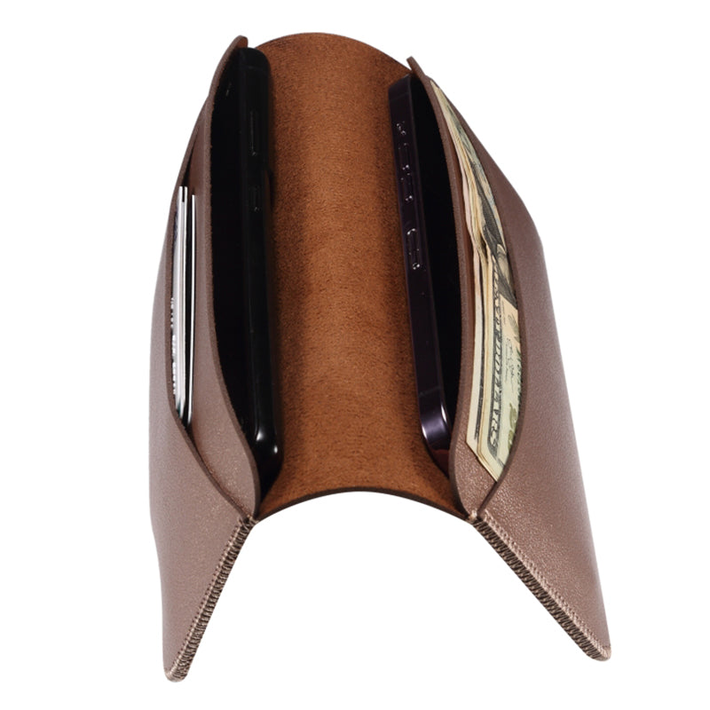 19.5x10x0.7cm PU Leather Phone Wallet Storage Bag Card Holder Handbag for 6.7-6.9 inch Phone, Size XL