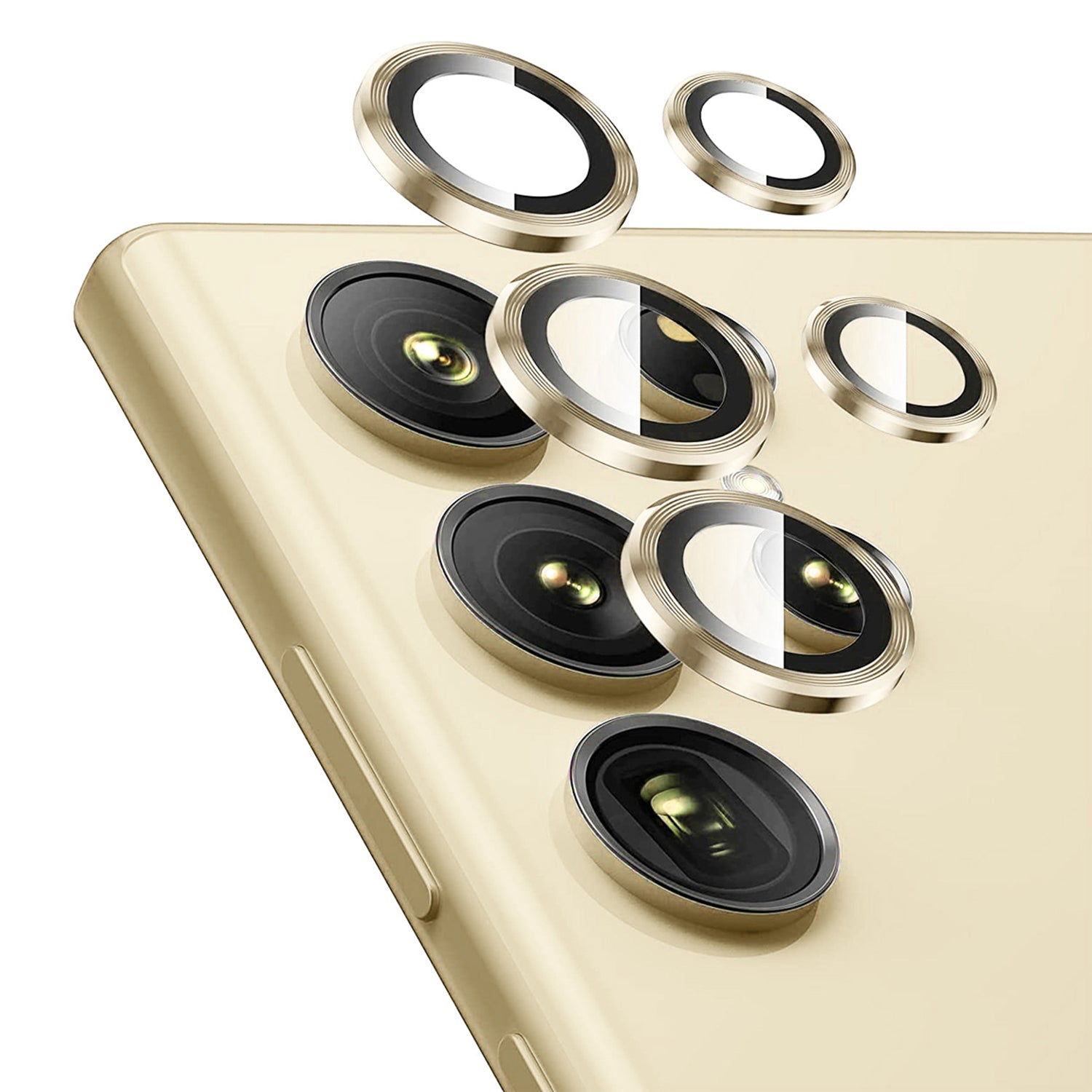 ENKAY HAT PRINCE For Samsung Galaxy S23 Ultra 1 Set Camera Lens Protector Aluminum Alloy Tempered Glass Night Circle Camera Ring Cover