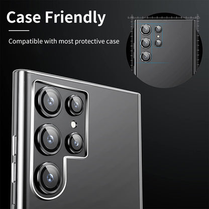 ENKAY HAT PRINCE For Samsung Galaxy S23 Ultra 1 Set Camera Lens Protector Aluminum Alloy Tempered Glass Night Circle Camera Ring Cover