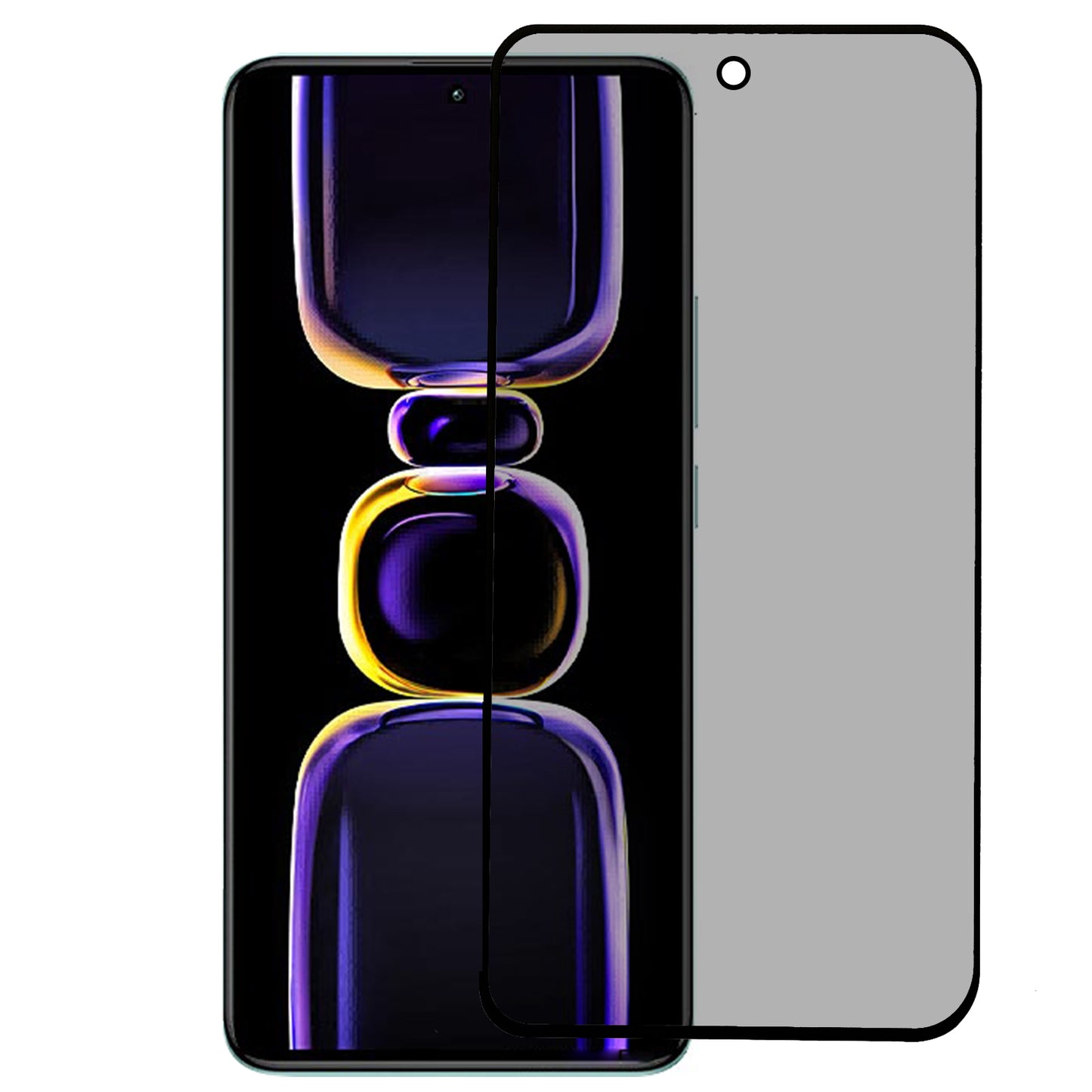 For Xiaomi Poco F5 Pro 5G / Redmi K60 Pro 5G / K60 5G Anti-spy Screen Protector, Complete Covering Silk Printing Side Glue Tempered Glass Film