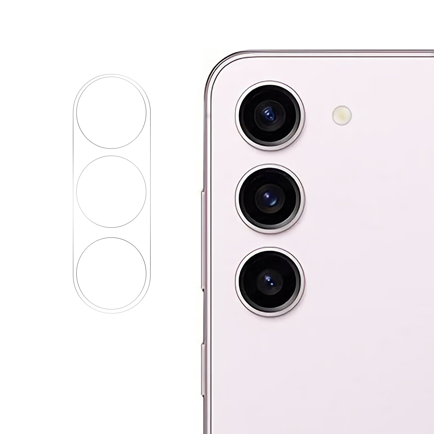 RURIHAI For Samsung Galaxy S23+ High Aluminum-silicon Glass Camera Lens Protector Ultra Clear 3D Lens Film