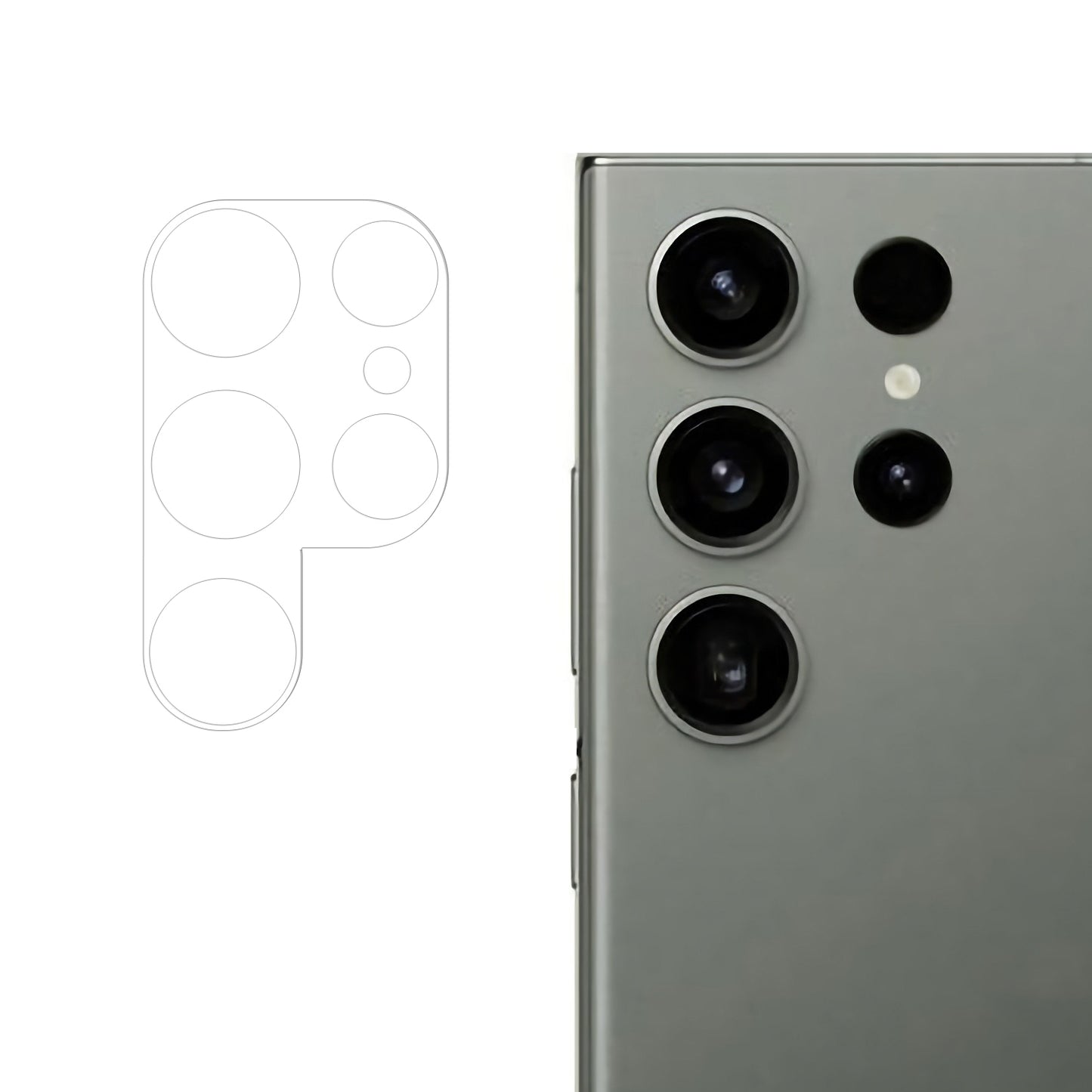 RURIHAI For Samsung Galaxy S23 Ultra 3D Camera Lens Protector HD Clarity High Aluminum-silicon Glass Lens Film
