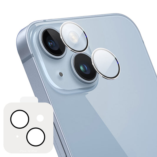ENKAY HAT PRINCE For iPhone 14 / 14 Plus Camera Lens Protector Silk Printing HD Tempered Glass Lens Film with Installation Tool
