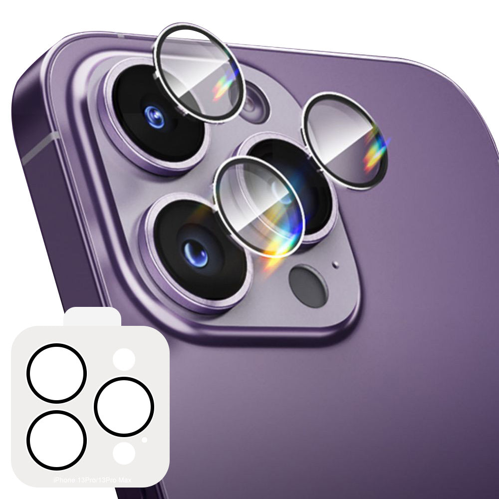 ENKAY HAT PRINCE For iPhone 13 Pro / 13 Pro Max Camera Lens Protector Tempered Glass Silk Printing Lens Film with Installation Tool