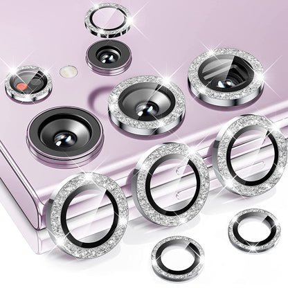 ENKAY HAT PRINCE 1 Set for Samsung Galaxy S23 Ultra Camera Lens Protector Aluminium Alloy+Tempered Glass Rhinestone Rear Lens Film