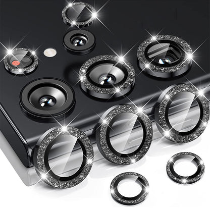 ENKAY HAT PRINCE 1 Set for Samsung Galaxy S23 Ultra Camera Lens Protector Aluminium Alloy+Tempered Glass Rhinestone Rear Lens Film