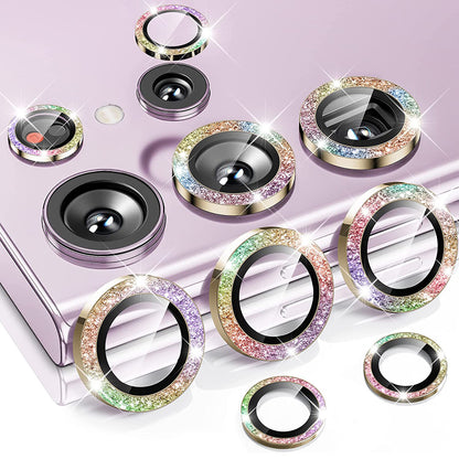 ENKAY HAT PRINCE 1 Set for Samsung Galaxy S23 Ultra Camera Lens Protector Aluminium Alloy+Tempered Glass Rhinestone Rear Lens Film