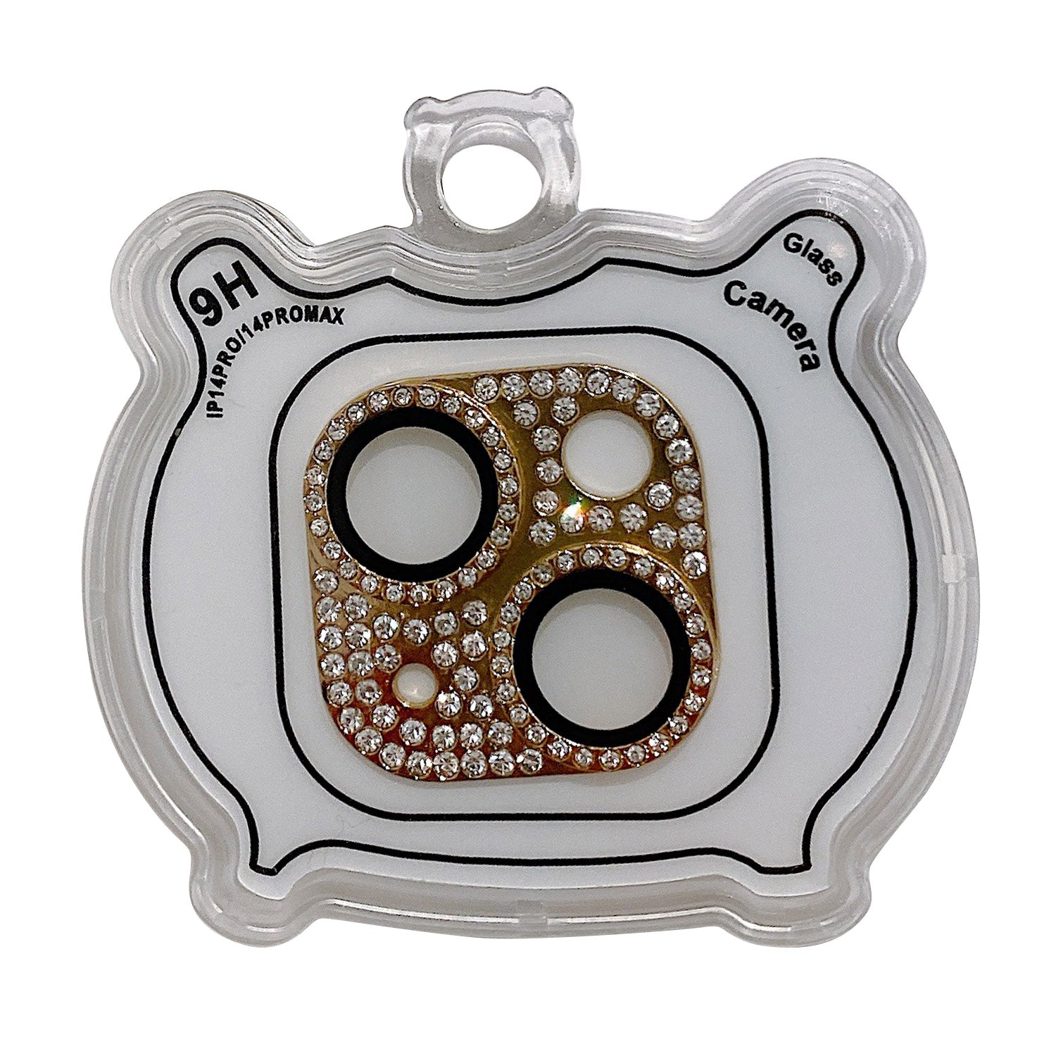 MKADI For iPhone 14 Plus / 14 Rhinestone Decor Camera Lens Protector Metal+Tempered Glass Anti-scratch Film