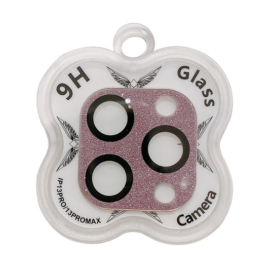 MKADI For iPhone 13 Pro Max 6.7 inch / 13 Pro 6.1 inch Camera Lens Protector Glitter 9H Tempered Glass Lens Film