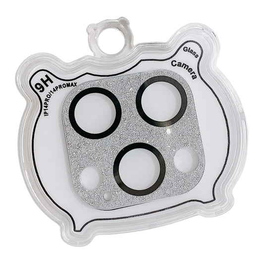 MKADI For iPhone 14 Pro / 14 Pro Max Glitter Camera Lens Film Anti-scratch Tempered Glass Lens Guard