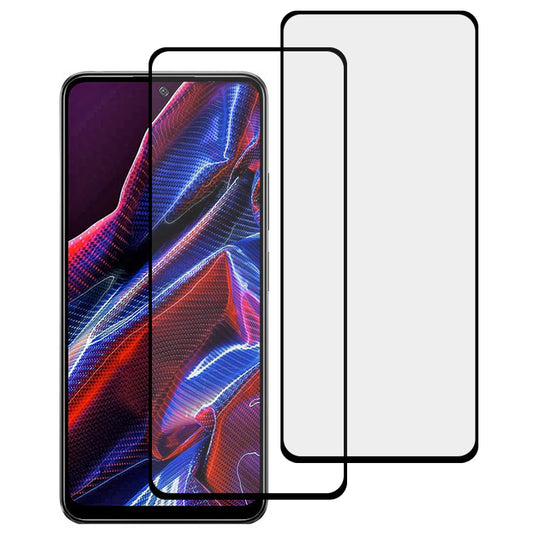 2Pcs / Pack Screen Protector for Xiaomi Poco X5 5G / Note 12 5G (China) / (India) / (Global) , Silk Printing Black Edge Tempered Glass Film