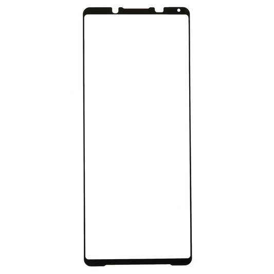 For Sony Xperia 1 V Silk Printing Full Glue Phone Screen Protector Tempered Glass Black Edge Screen Film