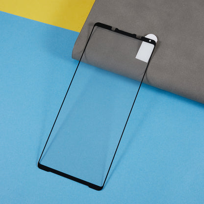 For Sony Xperia 1 V Silk Printing Full Glue Phone Screen Protector Tempered Glass Black Edge Screen Film