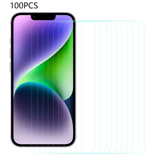 100PCS Tempered Glass Film for iPhone 14 / 13 / 13 Pro , HD Clear Cell Phone Screen Protector with Arc Edge Design