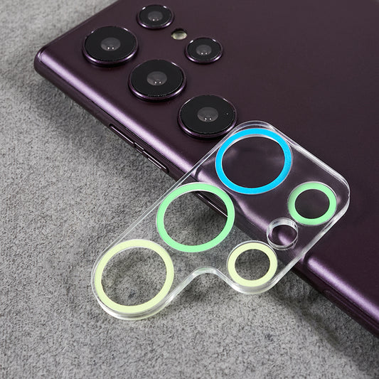 MKADI For Samsung Galaxy S23 Ultra Luminous Tempered Glass Camera Lens Protector Anti-scratch Film