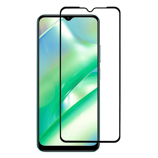 For Realme C33 2023 4G / C33 4G Silk Printing Tempered Glass Film Full Glue Phone Screen Protector