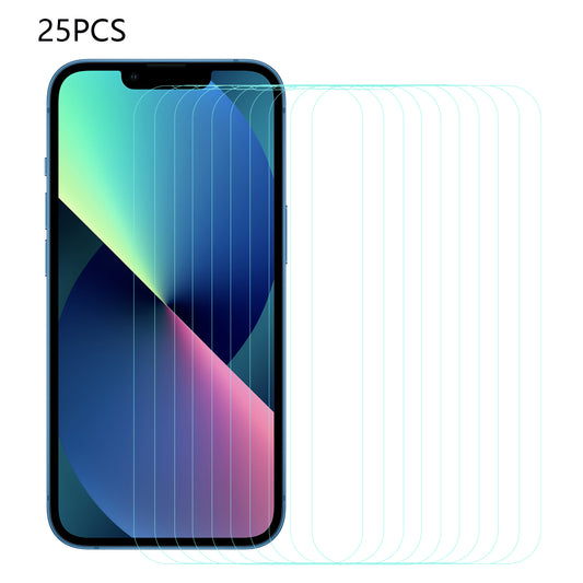 25Pcs For iPhone 13 mini 5.4 inch HD Clear Arc Edge Tempered Glass Screen Protector Phone Screen Protective Film