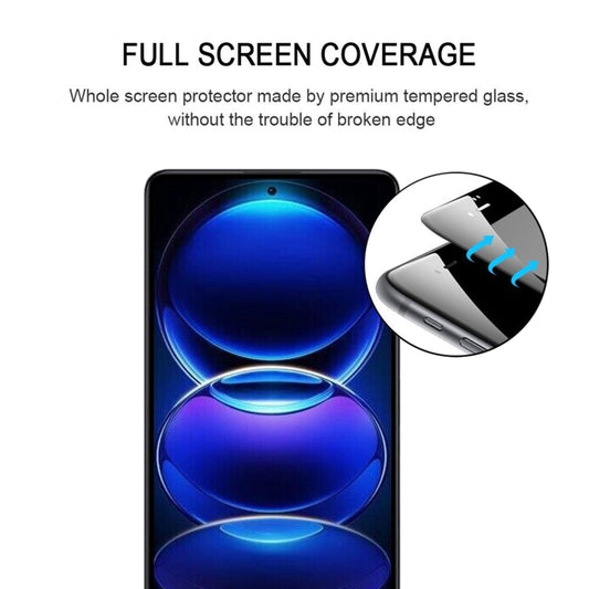 For Xiaomi Redmi Note 12 4G Full Glue Phone Screen Protector Silk Printing Tempered Glass Full Cover Film