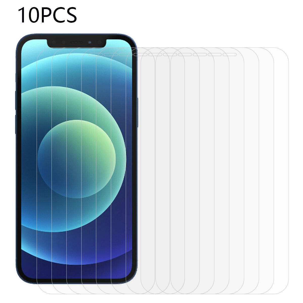 10Pcs / Set For iPhone 12 / 12 Pro Phone Screen Protector 2.5D 0.3mm Scratch-resistant HD Tempered Glass Film